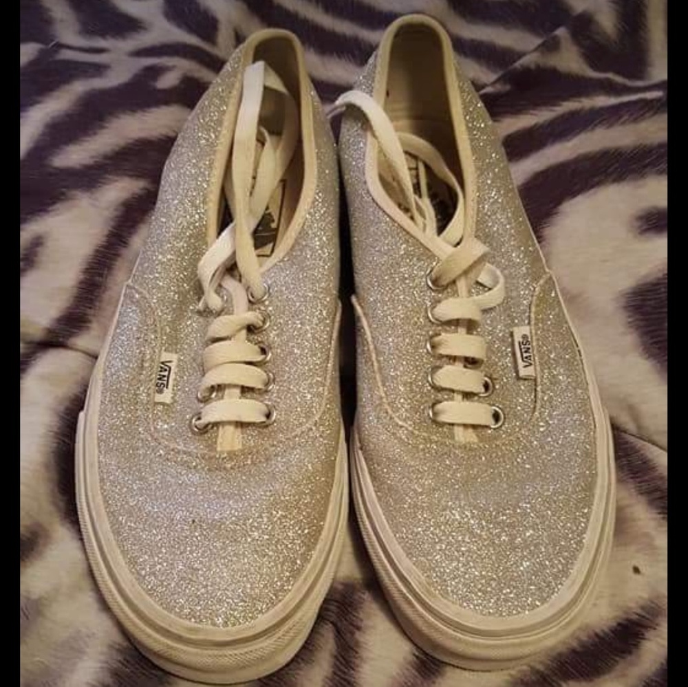 Silver Glitter Vans
